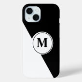 Elegante Monogram iPhone Hoesje in Zwart en Wit (Achterkant)