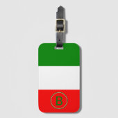 Elegante monogram Italiaanse vlag Bagagelabel (Voorkant (verticaal))