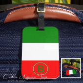 Elegante monogram Italiaanse vlag Bagagelabel