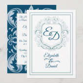 Elegante Monogram  Kaart (Voorkant / Achterkant)