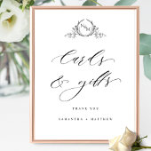 Elegante Monogram Kaarten en Geschenken Trouwbord Poster