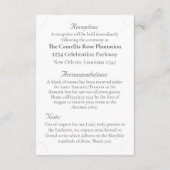 Elegante monogram katholieke bruiloft informatiekaartje (Achterkant)