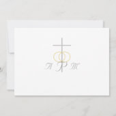 Elegante monogram katholieke bruiloft save the date (Achterkant)