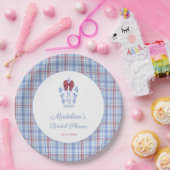 Elegante Monogram Kerst Bruidsboeket Feest Papieren Bordje (Feest)