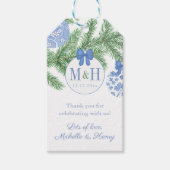 Elegante Monogram Kerst Huwelijksgunst Labels Cadeaulabel (Voorkant)