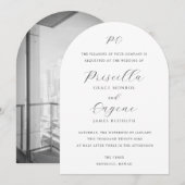Elegante Monogram Klassieke Trouw Kaart (Voorkant / Achterkant)