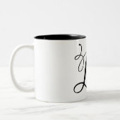ELEGANTE MONOGRAM KLEUR ZWARTE LETTER "L" TWEEKLEURIGE KOFFIEMOK (Links)