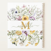 Elegante Monogram Kleurrijke Bloementuin Bloemstuk Planner (Achterkant)