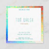 Elegante Monogram Kleurrijke Kaart Vierkante Visitekaartje (Achterkant)