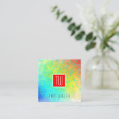 Elegante Monogram Kleurrijke Kaart Vierkante Visitekaartje (Staand voorkant)