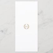 Elegante Monogram Krans Goud Wit Bruiloft Menu (Achterkant)