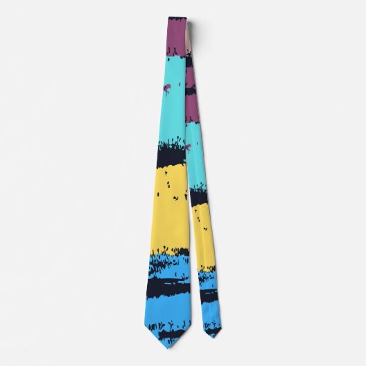 Elegante Monogram Kwast Verf Stropdas (Voorkant)