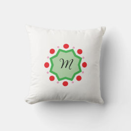 Elegante Monogram Letter M – Groen Embleem met Roo Kussen