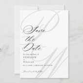 Elegante Monogram Letters Foto Bruiloft Save The Date (Voorkant)