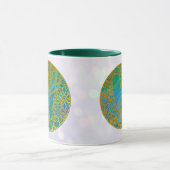 Elegante Monogram Letters Turquoise & Goud Glitter Mok (Midden)