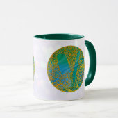 Elegante Monogram Letters Turquoise & Goud Glitter Mok (Voorkant rechts)