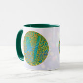 Elegante Monogram Letters Turquoise & Goud Glitter Mok (Voorkant links)
