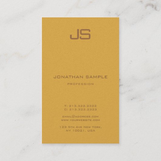 Elegante Monogram Luxe Premium Pearl Finish Visitekaartje (Achterkant)