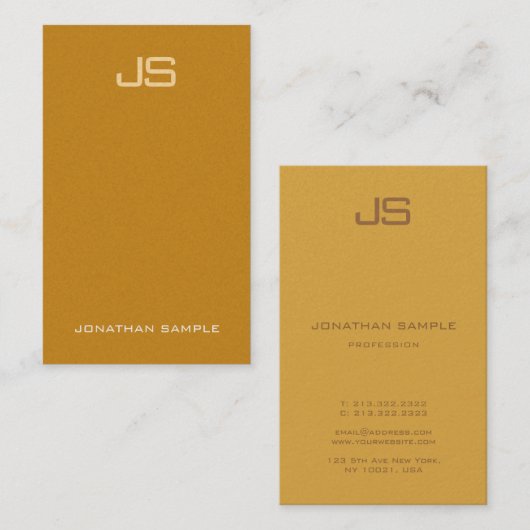 Elegante Monogram Luxe Premium Pearl Finish Visitekaartje (Voorkant / Achterkant)