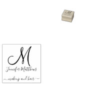 Elegante Monogram Make-up en Haarsalon Rubberstempel (Gestempeld)