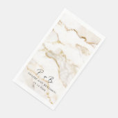 Elegante Monogram Marmeren bruiloft Servet (Hoek)