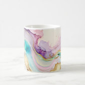 Elegante Monogram Marmeren Vloeibare Inkt Koffiemok (Center)