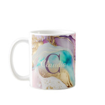 Elegante Monogram Marmeren Vloeibare Inkt