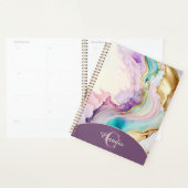 Elegante Monogram Marmeren Vloeibare Inkt Planner (Display)