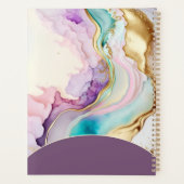 Elegante Monogram Marmeren Vloeibare Inkt Planner (Achterkant)