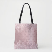 Elegante monogram met roze glinsterende druppels tote bag (Voorkant)