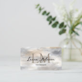 Elegante Monogram Metallic QR-code Visitekaartje (Staand voorkant)