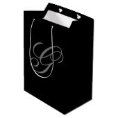 Elegante Monogram Midden Geschenkentas Medium Cadeauzakje (Achterkant Gekanteld)