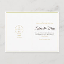 Elegante Monogram Minimale Trouwkaart 'Save the Da