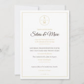 Elegante Monogram Minimale Trouwuitnodiging Kaart (Voorkant)