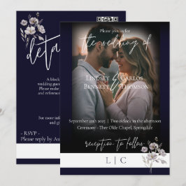 Elegante monogram minimalistische donkere marine k kaart