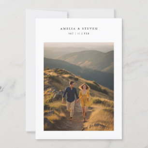 Elegante Monogram Minimalistische Fotobruiloft Kaart