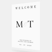 Elegante Monogram Minimalistische Huwelijk Welkom Acryl Bord (Hoek)