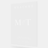 Elegante Monogram Minimalistische Huwelijk Welkom Acryl Bord (Hoek)