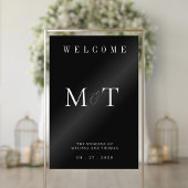 Elegante Monogram Minimalistische Huwelijk Welkom Acryl Bord