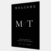 Elegante Monogram Minimalistische Huwelijk Welkom Acryl Bord (Hoek)