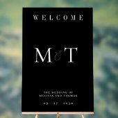 Elegante Monogram Minimalistische Huwelijk Welkom Acryl Bord (Neutraal)