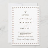Elegante Monogram Minimalistische Parel Wedding Kaart (Voorkant)