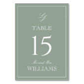 Elegante Monogram Modern Script Sage Green Wedding Kaart (Achterkant)