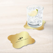 Elegante monogram moderne faux gouden Sjabloon Kartonnen Onderzetters (Insitu)