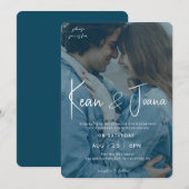 Elegante Monogram Moderne Trouwdag Kaart (Voorkant / Achterkant)