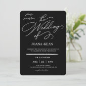 Elegante Monogram Moderne Trouwdag Kaart (Staand voorkant)