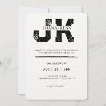 Elegante Monogram Moderne Trouwdag