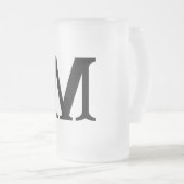 Elegante Monogram Monogram Vorstglas Bierpul Matglas Bierpul (Voorkant rechts)