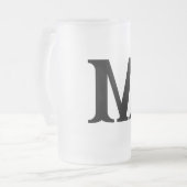 Elegante Monogram Monogram Vorstglas Bierpul Matglas Bierpul (Voorkant links)
