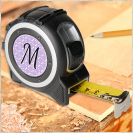 Elegante Monogram Mooi Stippenpatroon Lila Paars Rolmaat